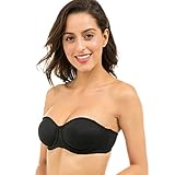 Delimira Women's Smooth Underwire Convertible Straps Non Padded Strapless Bra
