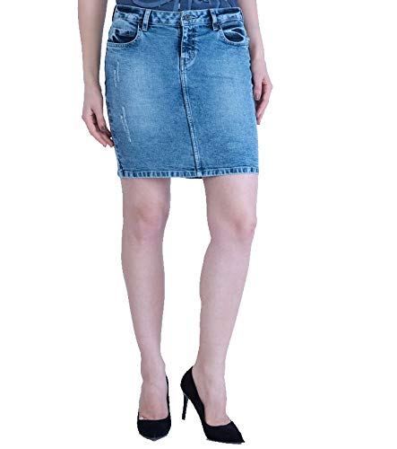 panelled denim skirt
