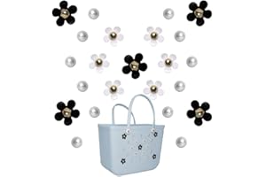Fxfenoxo Flower Charms Compatible with Bogg Bag＆Simply Southern Totes, Pearl Bag Bits Insert Charm Accessories