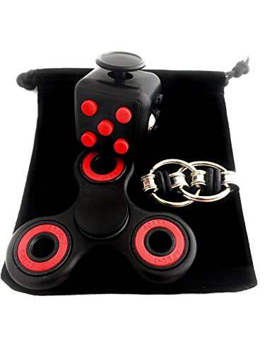 ADD 3 IN CART 1 WILL BE FREE - Minix Fidget Spinner, Cube, Ring Bundle Set - ADD, ADHD Anxiety Toys for Fidget Friends, Autism Toys, Hand & Foot fidgets for Boys and Girls - Adults & Children