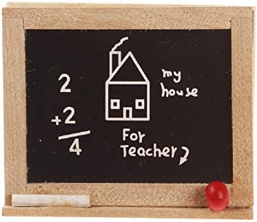 1:12 Dollhouse Puppet Miniature Wooden Children'S Bedroom Study School Classroom Accessory Model Blackboard With Chalk Eraser