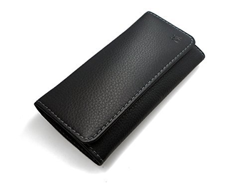 GERManikure 5pc matte stainless steel manicure set in black leather case with magnetic closure