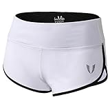 FIRM ABS Ladies Moisture-Wicking Track & Field Running Shorts,S, White/Black