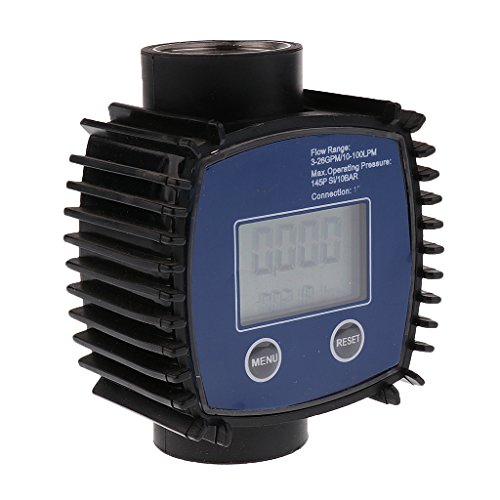 MagiDeal Turbine Fuel Diesel Gasoline Kerosene Oil Oval Gear Digital Flow Meter 1''