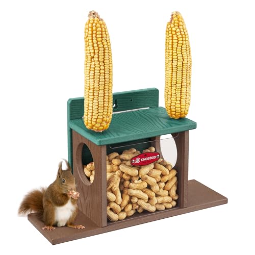 Kingsyard Squirrel Feeder Box for Outside, Recycled Plastic Squirrel