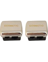 JOSALINAS Dual Makeup Sharpener (2 pack) for Cosmetic Eyebrow Eyeliner Pencil, Silver