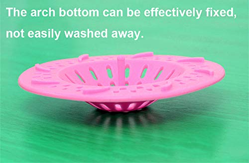 OkayCare Shower Drain Trap Covers Hair Catcher, Rubber Hair Stopper Sink Strainer Drain Cover Silicone Filter for Shower, Sink, Bathroom and Bath Tub (Pink)