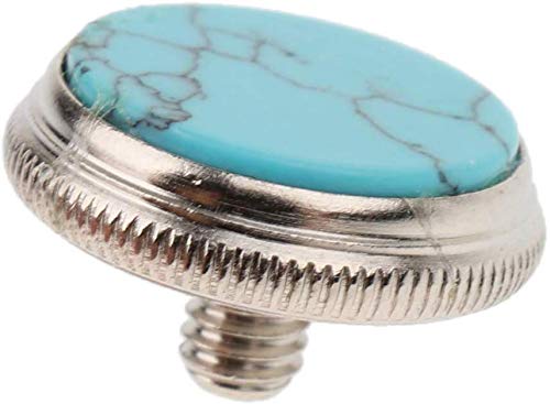 Lheng Inlay Blue Turquoise Trumpet Finger Buttons Brass Instrument Parts 3Pcs