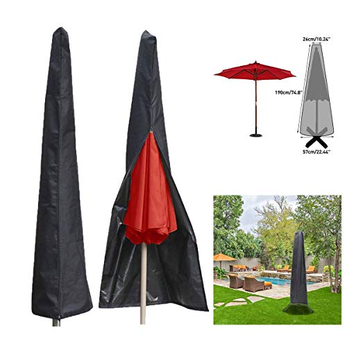 AISHN Umbrella Cover Patio, Cantilever Outdoor Garden Durable Umbrellas Cover, 600D Parasol Waterproof UV-resistan Umbrellas Cover with Zipper, Suitable for 6ft to 11ft