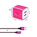 FiveBox 2.1A Dual Port USB Wall Charger Box Cube Charging Base Block Plug With 2-Pack 6ft USB Type C Charger Cable Cord For Samsung Galaxy S9 S8 Plus, Google Pixel 2, LG G5 G6, Huawei P10, Nexus 6P 5X
