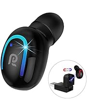 Auricolari Bluetooth, Kissral Mini Cuffie Wireless, Auricolare Bluetooth per Auto Con Ricarica USB, Fino a 6 ore di Conversazione, per iphone e Android -Nero