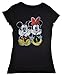 Disney Juniors T-Shirt Mickey & Minnie Mouse Front Back Print Distressed