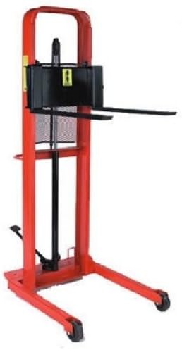 Manual Hydraulic Straddle Fork Stacker ESFL Lifts / Ground up to 56" High 1000#