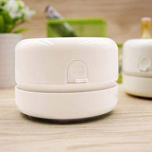 Peerylee Mini Desktop Vacuum Cleaner - Portable Handheld Corner Desk Table Keyboard Computer Laptop Dust Crumb Vac Sweeper Hoover Duster Catcher Collector Remover Buster Cleaning Assistance (White) - Thumbnail 4