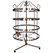 MyGift 4 Tier Rotating Jewelry Organizer Stand Holder - Copper Metal Spinning Tabletop Earring Display Rack Tower - Holds 92 Pairs of Earrings
