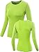 NELEUS Women's 3 Pack Dry Fit Athletic Compression Long Sleeve T Shirt,Blue,Red,Green,Medium