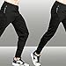 Gerlobal Mens Joggers Pants Active Casual Gym Workout Running Sweatpants With Zipper Pockets