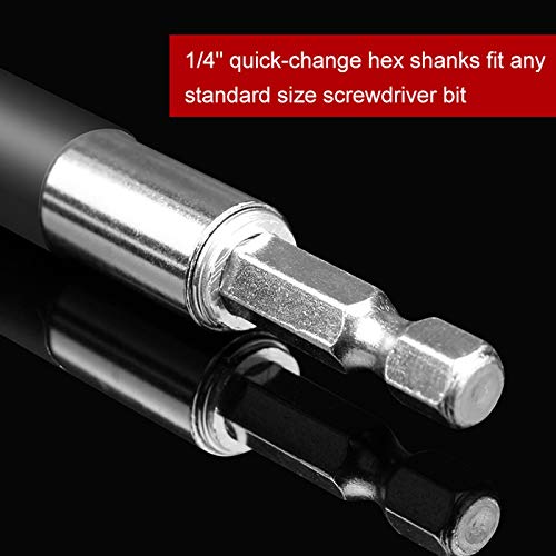 HOEN 3pcs 80/120/140mm 1/4" Hex Shank Magnetic Bit Holder Extension Quick Change Screwdriver Connection Rod Adapter Sleeve