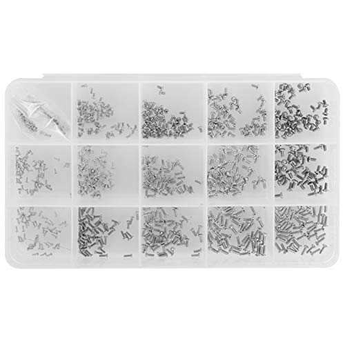 HanTof 800pcs 16 Kinds M1 M1.2 M1.4 M1.6 M1.7 Small Screws,Micro Screws, Tiny Screws Assortment Kit
