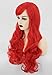 Topcosplay Womens Wigs Red Curly Long Cosplay Halloween Costume Party Wig Hair Synthetic Fiber