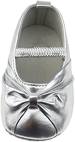 Smallt Baby Girl Soft Sole Pu Toddler Shoes (L=13=9-12 Months, Light Silver(matte)