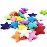 10pc 37mm Large Silicone Five-pointed Star Beads Teether More Than 5 Colors Mixed Colors Diy Accessories