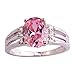 Psiroy 925 Sterling Silver Plated Oval Shaped Simulated Pink Topaz Ring Size 8