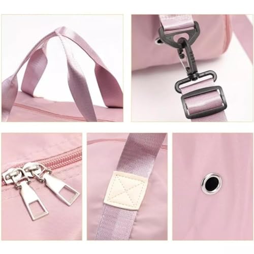 Bolsa Mala de Mão Feminina Grande Transversal Viagem Espaçosa 10 Kg Bordo Rigida Zíper Academia Necessaire Passeio Espaçosa (Rosa)