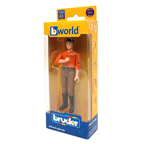 bruder 60007 - bworld Mann mit hellem Hauttyp und brauner Hose - 1:16 Spielzeugfigur, Bauer, Landwirt, Bauernhof, Mensch – Bild 2