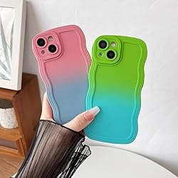 Caseative Gradient Solid Color Curly Wave Frame