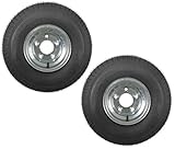 2-Pack Trailer Tires On Galvanized Rims 18.5x8.5-8 18.5 x 8.5-8 Load C 5 Lug