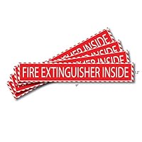 Fire Extinguisher Inside Sticker (4 Pack) 1.5" x 9" Decal Sign Self Adhesive for Trucks or Equipment