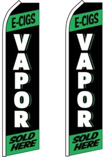 2 Swooper Flutter Feather Flag E-CIGS VAPOR SOLD HERE Black White Green