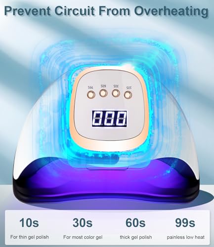 UIHOL UV LED Nail Lamp, 380 W Professional 81 LED Lamp Balls, Semi-Permanent Curing Quickly Pedicure Oven for All Nail Polishes, Automatic Sensor for Manicure at Home and in the Salon