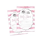 50 Fill in Elephant Baby Shower Invitations, Baby Shower Invitations, Jungle, Neutral, Baby Shower Invites for Girls, Baby Girl Shower Invitation Cards, Baby Invitations Printable