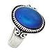 Mojo Classic Pattern Antique Sterling Silver Plating Oval Stone Color Change Mood Ring MJ-RS009 (9)