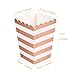 Simla Decor 24pcs Rose Gold Popcorn Box Party Favor Boxes Bakery Box for Treats Birthday Party Bridal Shower Movie Night Sleepover Party Baby Shower in Chevron and Stripe
