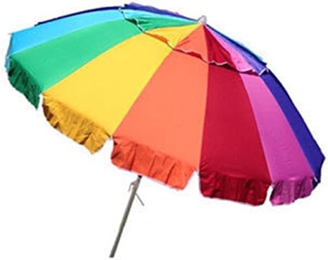 Multi-colored Fiberglass 8-foot Wide Giant Beach Umbrella