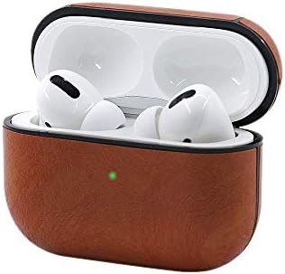 Lynmerry for Airpods Pro Case, Leather Charging Protective Case Cover for AirPod Pro / 3 Generation Earphones Accessories (Brown)