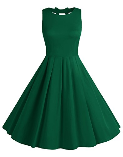 BeryLove Women's Vintage 50s Polka Dot Bowknot Retro Swing Cocktail Party Dress
