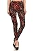 Leggings Depot High Waisted Floral & Space Print Leggings for Women-Full Length-R586, Sangria Bliss, Plus Size
