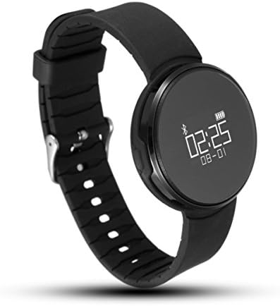 Waterproof Bluetooth Smart Watch Bracelet Gym Fitness Recorder Heart-rate Calorie Consumption Blood-pressure Monitor Call-reminder Fast Charging for Android/IOS (Black)