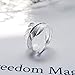 SUNDAY ROSE Sundayrose Feather Ring 925 Silver Vintage Plume Adjustable Opening Band Ring