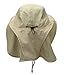 lenikis Unisex Outdoor Activities UV Protecting Sun Hats with Neck Flap Khaki