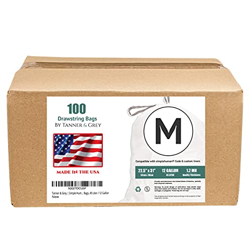 Simplehuman Compatible Code M, Made in USA, 100 Count, Custom Fit