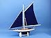 Hampton Nautical Wooden America's Cup Contender Dark Blue Model Sailboat Decoration, 18