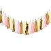 Ling's moment 20 PCS Tassel Garland Banner Tissue Paper Tassels for Wedding Baby Shower Event & Party Supplies DIY Kits - (Pink+Metallic Gold+Ivory+White+Tan)