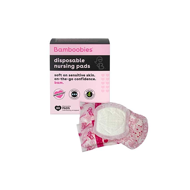 Bamboobies Nursing Pads for Breastfeeding, 60 Count, Disposable Breast Pads for Sensitive Skin, Super-Absorbent Milk…