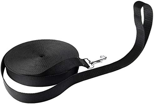 Aopet Pet Supplies 30FT/65FT Durable Nylon Rope Dog Gear Cotton Web Adjustable Leash Multiple-Use Obedience Recall Agility Training Control Lead Restraint Harness Puppy Cat Black