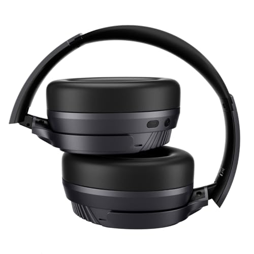 Aiwa AW-ANC2040 Audífonos Inalámbricos Bluetooth 5.2 con Cancelación Activa de Ruido (ANC), Autonomía de 40 Horas, Control Táctil, Diseño Plegable, Driver de 40mm, Carga Rápida y Micrófono Integrado